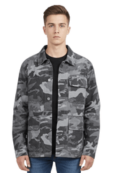 Teddy Smith Mens Camo Utility Jacket – Urban Grey - Smgarment's